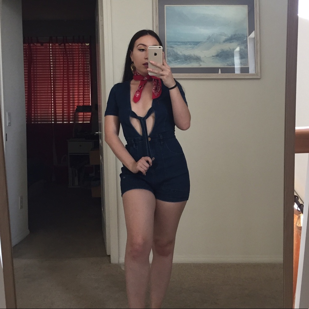 Denim romper
